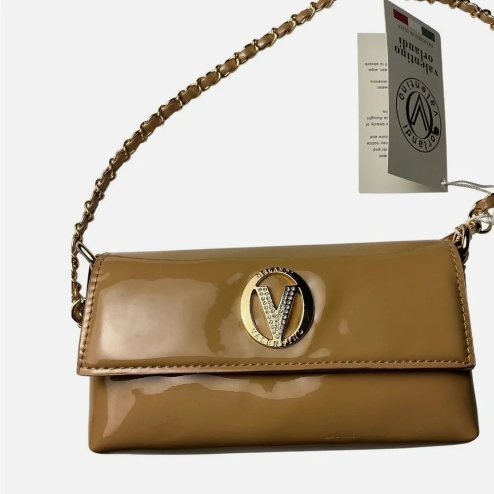 NEW Authentic Valentino Orlandi Taupe Crossbody Purse - Picture 3 of 10